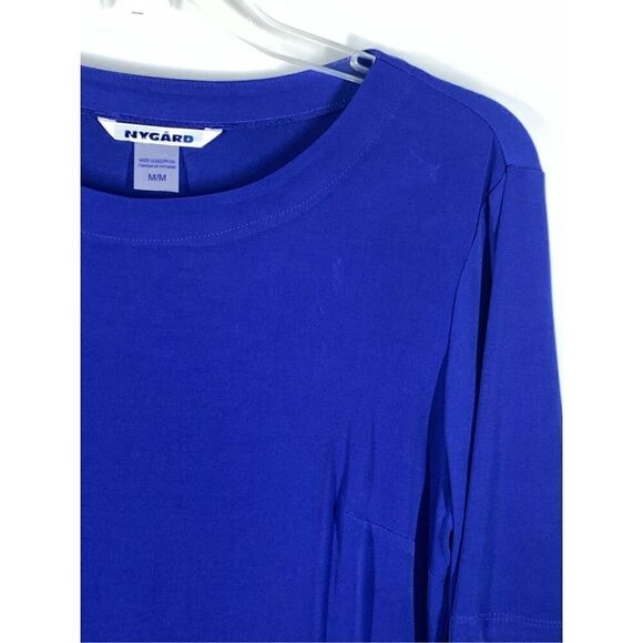 Nygard Women's Leopard Print Crew Neck Long Sleeve Top Blue Size Medium - Picture 5 of 7